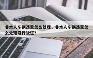 非本人车辆违章怎么处理，非本人车辆违章怎么处理没行驶证？